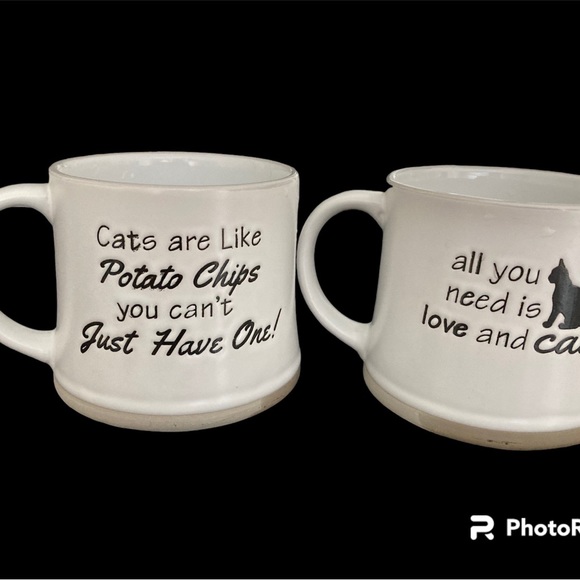 2017 Spectrum Designz Coffee Tea Cat Kitty Mug Double Sided Design, Set Of 2 - Picture 3 of 5